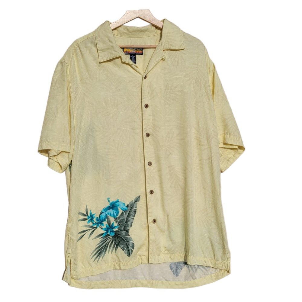 Havana Jack's Cafe Tropical Hawaiian Button Down Shirt Men's L